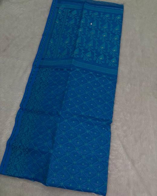 Dhakai Jamdani Saree in Blue