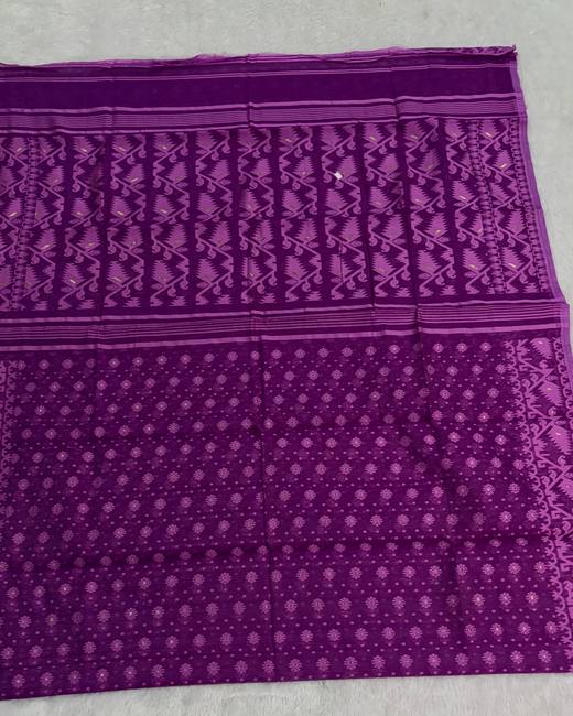 Soft Dhakai Jamdani Saree in Purple