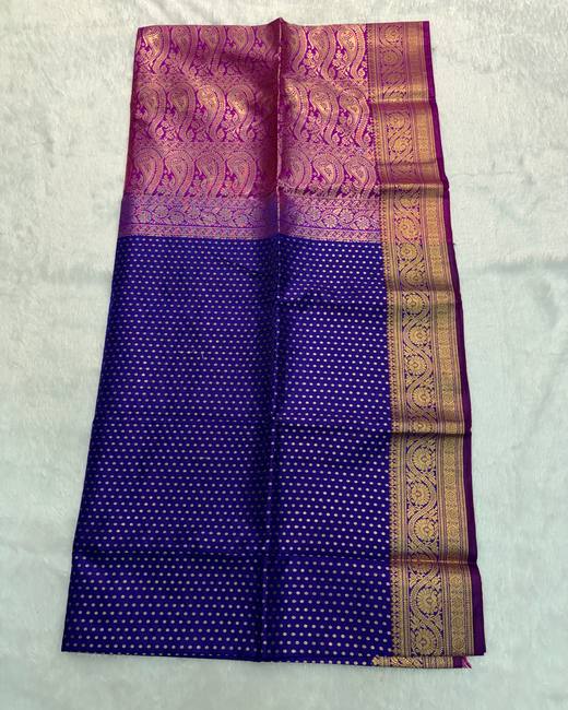 Banarasi Katan Saree with Tanchoi Buttis — Under ₹1,000