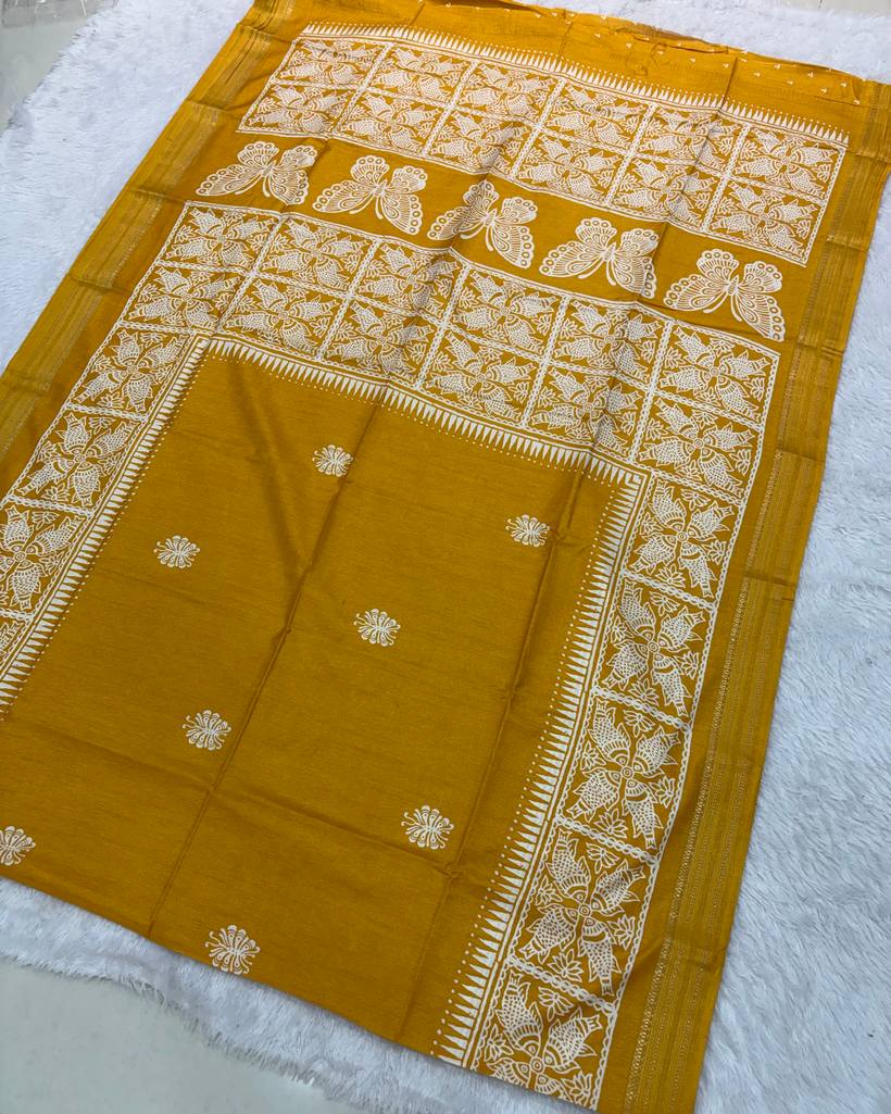 Soft Silk Saree with Woven Contrast Pallu — Under 999 Store